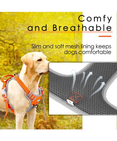 Thinkpet Anti-Zug Dog Harness - Adjustable Reflective XL Orange | Breathable & Comfortable Control Handle - No Choking Design for Large Dogs - Buy Online on GoSupps.com