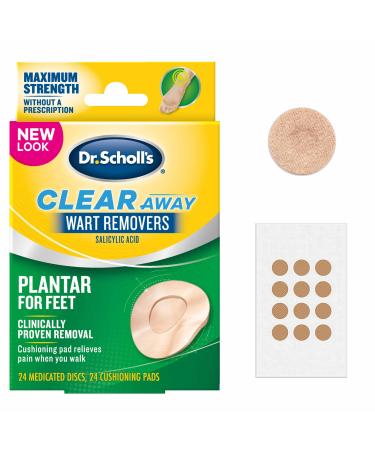 Dr Scholl's Clear Away Wart Remover Plantar for Feet 24 ea (Pack of 24)