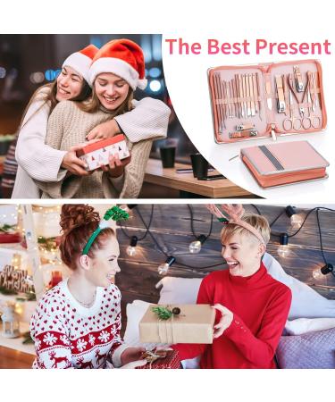 Coolzon 26-Part Professional Manicure Set | Stainless Steel Nail Tools for Manicure & Pedicure | Advanced Zip Pocket Design | Rose Color - Buy Online on GoSupps.com
