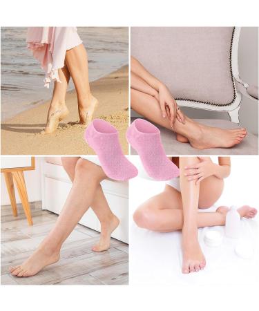 2Pairs Moisturizing Socks for Dry Cracked Feet Women Overnight Non-Slip Gel Lined Foot Socks Aloe & Lotion Infused Fuzzy Hydrating Spa Socks Foot Care Socks for Repairing Dry Feet Cracked Heel - Buy Online on GoSupps.com
