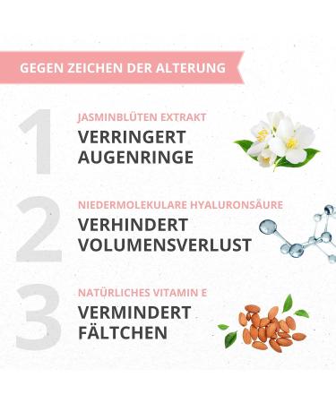 Buy Organic Jasmine Ointment for Dark Circles | F.A.Z. 2023 Test Winner | Natural Vegan Eye Cream with Hyaluron Vitamin E Aloe Vera | Made in Germany | Sensitive Skin | 50 ml - Buy Online on GoSupps.com