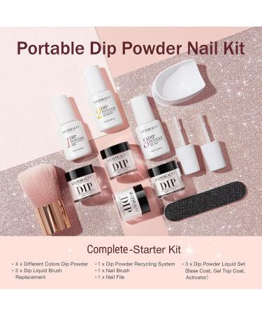 AZUREBEAUTY Dip Powder Nail Kit - 4 Colors All Season Nude Glitter | DIY French Manicure & Salon Quality Nail Art at Home - Buy Online on GoSupps.com