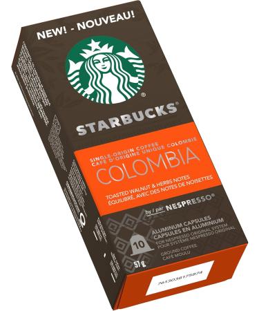 Starbucks By Nespresso Single Origin Columbia Nespresso Ground Coffee capsules Original Line Compatible 5 X 10 Nespresso Coffee Pods 50 Count Colombia 50 count (Pack of 1) - Buy Online on GoSupps.com