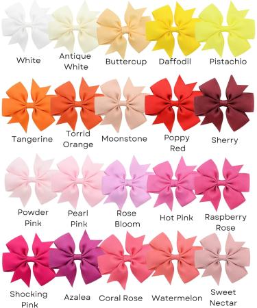 Pony Tails Hair bows | Set of 2 | Girls Teens Kids | Grosgrain Ribbon | Dog Top Knot Bow | Alligator clip slides set |Party Dance School nursery Cheerleading Christmas gift. (Powder Pink) - Buy Online on GoSupps.com