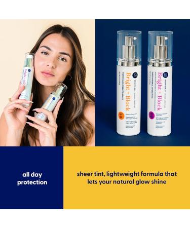 Bright Girl Bright+Block SPF 44 Tinted Mineral Sunscreen Facial Skincare Gentle Hydrating Comfort Titanium Hyaluronic Sensitive Skin - Buy Online on GoSupps.com