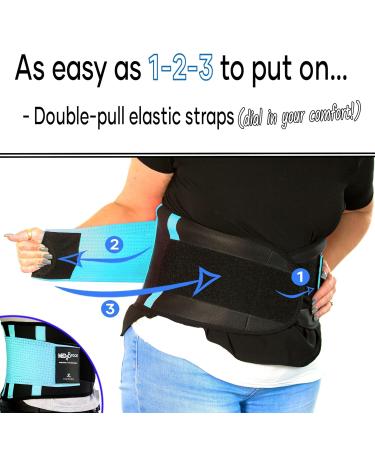 3X-Large MEDiBrace Back Support Belt for Lower Lumbar Pain Relief - Orthopaedic Waist Compression for Men and Women - Sciatica, Scoliosis, Disc, Lifting Support - Skye Blue (44 to 51 inches) - Buy Online on GoSupps.com