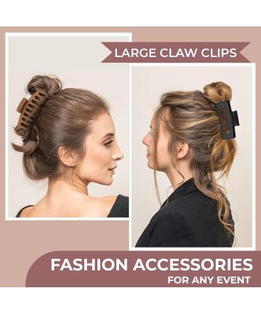 6 Pack Matte Finish Hair Clips for Women & Girls - 4.3 Inch Large Claw Clips for Thin & Thick Hair - Stronghold Grip - Buy Online on GoSupps.com