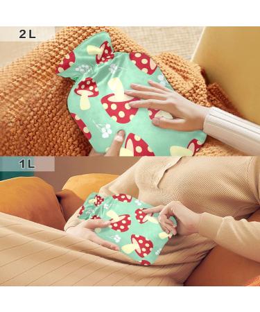 Hot Water Bottles with Mushroom Cover - 2L Pain Relief Bag for Headaches | Shop Internationally - Buy Online on GoSupps.com
