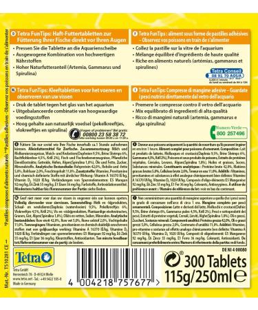Tetra FunTips Tablets - Natural Fish Feed for Aquariums | 300 Optimal Feeding Tablets (115g Pack) - Buy Online on GoSupps.com
