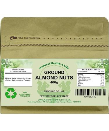 Natural Health 4 Life Ground Almonds 400g in Kraft Pouch (1 Pouch) - Buy Online on GoSupps.com