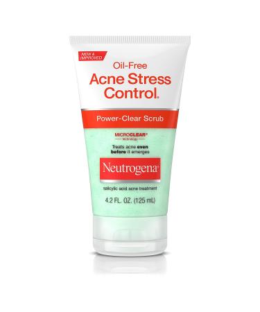 Neutrogena Oil-Free Acne Stress Control Power-Clear Face Scrub Salicylic Acid Acne Treatment for Acne-Prone Skin 4.2 fl. oz