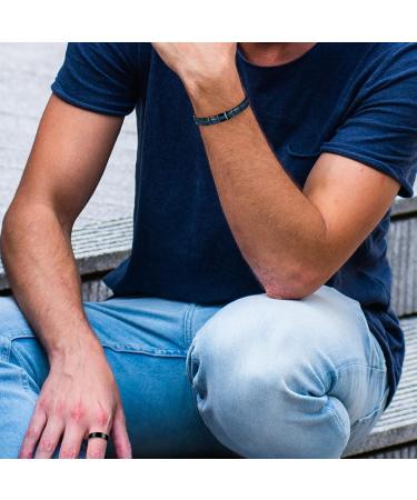 Jecanori Titanium Steel Magnetic Bracelet for Men | Double Row Powerful Magnets | Adjustable Wristband with Tool | Jewelry Gift Box - Buy Online on GoSupps.com