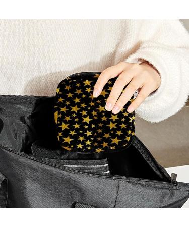Feminine Menstrual Cup Bags | Black Golden Stars Pattern - Portable Period Pockets for Women & Teens - Buy Online on GoSupps.com