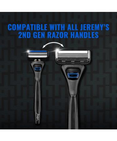 Buy Jeremy's Razors for Men - Sprint 3 Razor Blade Refills (8 Cartridges) - Compatible with 2nd Gen Handles - Stainless Steel Lubricating Strip Easy Rinse - International Shipping Available - Buy Online on GoSupps.com