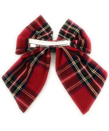 YUPs Tartan bow knot hair clips Plaid fashion accessories Festive hairpins Handmade bow knot clip for Girls and Women (Red 2) - Buy Online on GoSupps.com