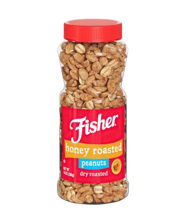 Fisher Snack Honey Roasted Dry Roasted Peanuts, 14 Ounces, Made with Real Honey 14 Ounce Honey Roasted