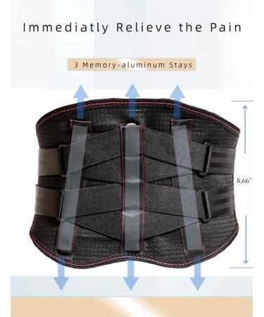 Adjustable Back Brace for Men & Women - Aluminum Support for Lower Back Pain Relief Sciatica Herniation & Scoliosis - Large Size (35.45-43.31 In - Buy Online on GoSupps.com