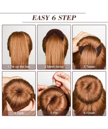 INBOLM 6 Pcs Hair Donuts for Buns Donut Bun Maker Set Hair Doughnuts Bun Makers for Hair Paddingwith 20 Pcs U-Shaped Hair Pins and 5 Pcs Elastic Bands for Girls Kids and Women (Brown) - Buy Online on GoSupps.com