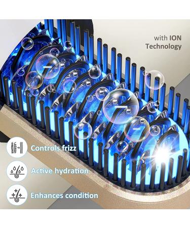 FURIDEN Hot Straightening Brush for Black Women | Ionic Hair Straightener & Cepillo Alisador de Cabello Gold - Buy Online on GoSupps.com