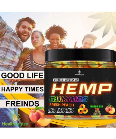 Hemp Gummies Peach Ring Gummy Bears-Natural Hemp Oil for Peace and Relaxation-Promote Sleep and Calmness-Non Groggy Edibles-Natural Omega-Made in USA - Buy Online on GoSupps.com