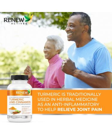 Renew Actives Organic Turmeric & Cinnamon Capsules - With Curcumin & BioPerine Black Pepper for Faster Absorption - Promotes Metabolism & Healthy Digestion- 120 Capsules (2pks) 120 Count (Pack of 2) - Buy Online on GoSupps.com