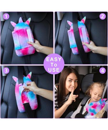 Basumee Unicorn Seat Belt Covers for Kids - Pink Seat Belt Pads & Head Support for Child Car Safety - Buy Online on GoSupps.com