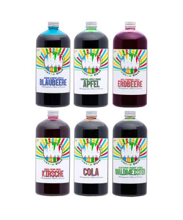 Rainbow Slush Sirop sans AZO | Bouteille de 6 x 1 litre | Concentr pour machine glace machines gla ons boissons 1:5 1:20 (6 m langes) 6 x m lang s