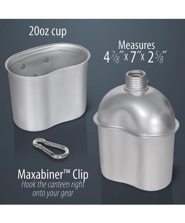 Maxam Aluminum Canteen 32oz with Cover and Cup - Lightweight and Durable - Buy Online on GoSupps.com