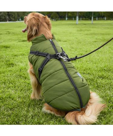 Winter Dog Jackets - Windproof & Waterproof 2-in-1 Outfits for Cold Weather | Small Green XL Puppy Warm Coat - Buy Online on GoSupps.com