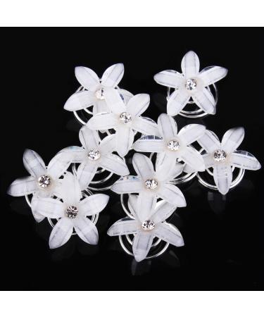 Miya beautiful white hair spiral curlies sweet bling bling star flowers pearls rhinestone bride wedding youth consecration hairdress (6) (6)