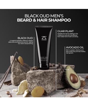 Black Oud Men's Shampoo & Beard Cleaner - Vegan Hypoallergenic Strengthener | 3.38 Fl Oz Pack - Buy Online on GoSupps.com