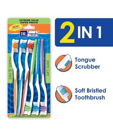 Dr. Fresh Extreme Value Toothbrush - Soft Bristles - 6 Count x 6 Packs - Buy Online on GoSupps.com