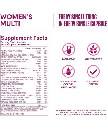 Habit Womens Multi Supplement (60 Capsules) - New Look, Supports General Health & Wellness, 23 Essential Vitamins and Minerals, Fruit extracts, Folate, Iron, B12, Biotin, Non-GMO (1 Pack) - Buy Online on GoSupps.com
