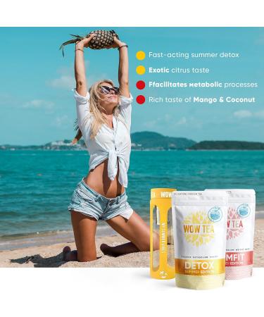 WOW TEA Summer Fast Acting and Boosting Dieters Teas : Summer Detox 21 Days Tea | Summer Slimming Tea | Cleansing Exotic Herbal Tea Kit | Infuser Bottle | 300g Made in EU Summer Detox & Summer SlimFit - Buy Online on GoSupps.com