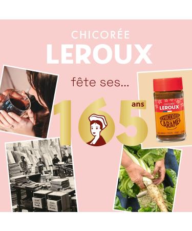 Leroux - Caramel Soluble Chicory - 100% Plant-Based - Chicory grown in France - Source of Fiber No Added Sugars - 100g Jar - Buy Online on GoSupps.com