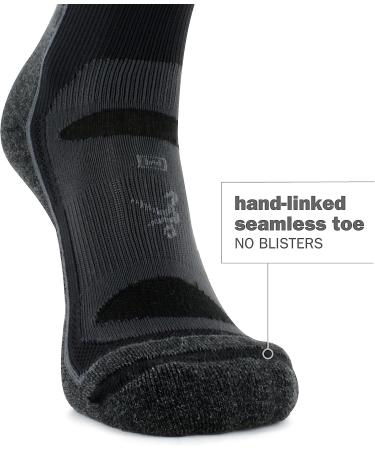 Blister Resist Performance Crew Athletic Running Socks - Large Black (1 Pair) for Men and Women - Buy Online on GoSupps.com