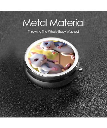Mother and Child Rats Portable Metal Pill Box | Mini 3-Compartment Design | Ideal for Travel & Small Pills - Buy Online on GoSupps.com
