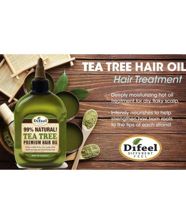 Difeel Premium Tea Tree Oil Hair Oil 7.1 oz - Natural Dry Scalp Treatment - Buy Online on GoSupps.com