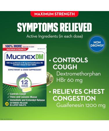 Mucinex DM Max Strength 12-Hr Expectorant & Cough Suppressant Tabs - 28 ct - Buy Online on GoSupps.com