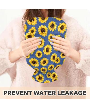 Shop Sunflower Denim 2L Hot Water Bottle with Lid - Pain Relief & Winter Warmth for Hands & Feet - Buy Online on GoSupps.com