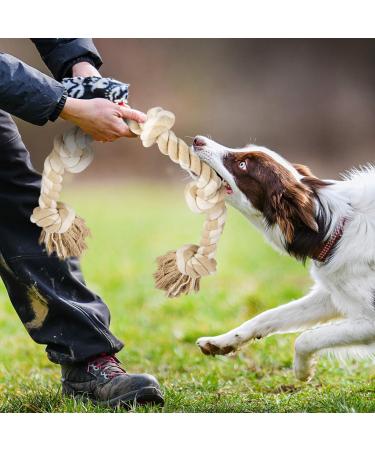 Fida 90cm 5 Knots Dog Rope Toy for Large/Medium Aggressive Chewers - Indestructible Natural Cotton Tug of War Chew Toy for Teeth Cleaning - Buy Online on GoSupps.com