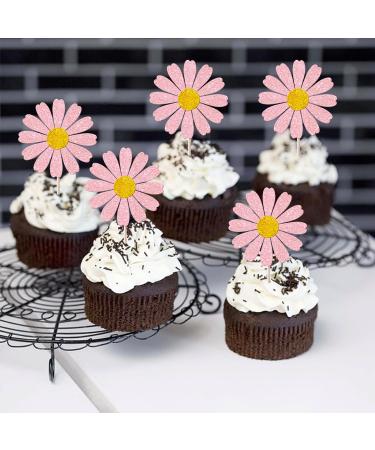 Rsstarxi 24 Pack Daisy Cupcake Toppers Baby Shower Birthday Chrysanthemum Party Cupcake Picks for Daisy Flower Theme Spring Birthday Wedding Party Cake Decorations Pink Design 1 Pink - Buy Online on GoSupps.com