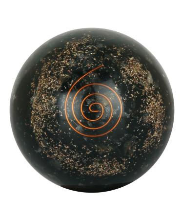 Natural Crystal Tourmaline Orgone Sphere Ball EMF Protection Aura Cleansing Meditation Orgonite Ball