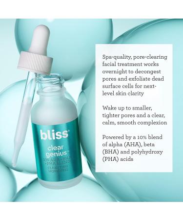 Bliss Clear Genius Kit: Face Wash, Toner, Serum, Acne Spot Treatment, Body Spray & Liquid Peel - Buy Online on GoSupps.com