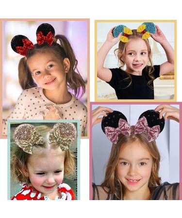 8PCS Sequin Mouse Ears Hair Clips - Glitter Hair Bows for Women & Girls | Costume Party Favor, Halloween & Christmas Decoration - Buy Online on GoSupps.com