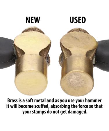 Beadsmith Brass Ergo Hammer - 5-inch Handle, 1LB Weighted Head - 27mm Face - Metal Stamping, Jewelry Making, Wood & Leather Smithing - Buy Online on GoSupps.com