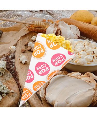 HOMSFOU 50pcs Popcorn Bag Candy Bags Disposable Food Storage Bags Pastry Bags Cookies Bags Disposable Popcorn Boxes Party Gift Mini Gift Bags Treat Cone Bags Child Cardboard Paper Snack 20X15.5CM As Shown - Buy Online on GoSupps.com
