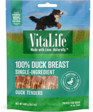 VitaLife All Natural Dog Treats - Chicken Tenders 750g + VitaLife 400g Duck Tenders - Buy Online on GoSupps.com