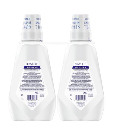 Crest Mouthwash/Mouth Rinse 3D White Brilliance Whitening Alcohol Free Clean Mint 2x1L (33.8 fl oz) - Buy Online on GoSupps.com