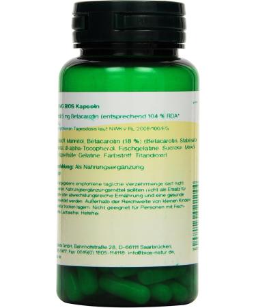 Bios Carotene 5 mg - 100 Capsules | Premium Antioxidant for Healthy Skin & Vision - Fast International Shipping - Buy Online on GoSupps.com